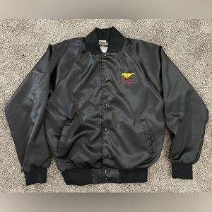 Vintage AUBURN FORD MUSTANG  mens medium Made in USA Men Nylon Satin Jacket